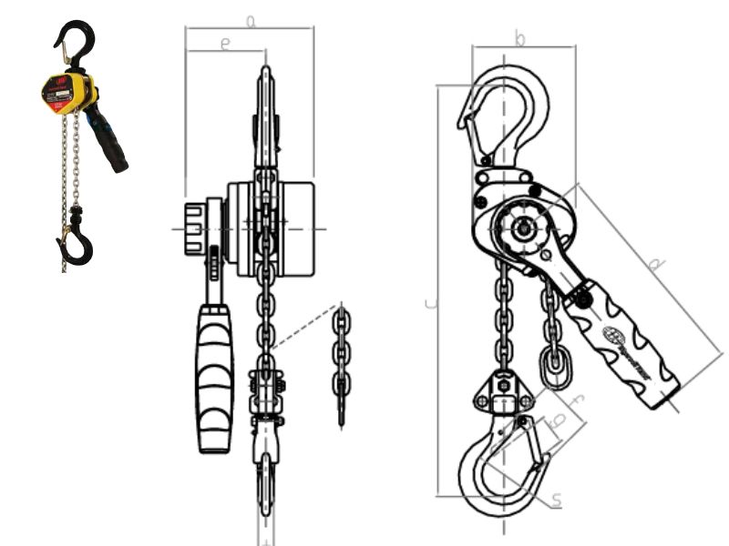Cấu tạo pa lăng xích lắc tay