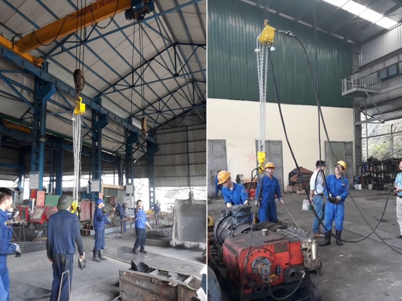 Ứng dụng của pa lăng khí nén