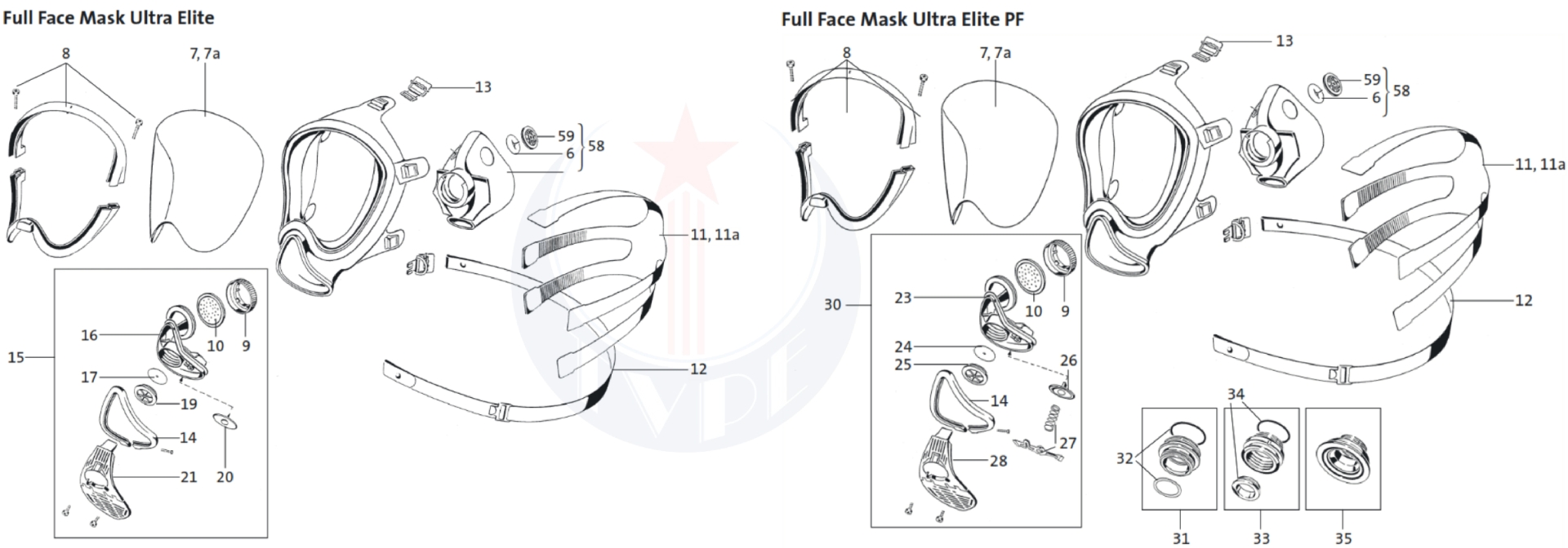 Mặt nạ toàn mặt bình thở SCBA MSA Ultra Elite