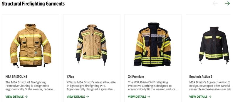 Các loại quần áo chữa cháy