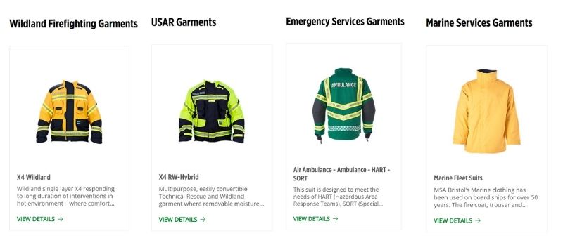 Các loại quần áo cứu hỏa