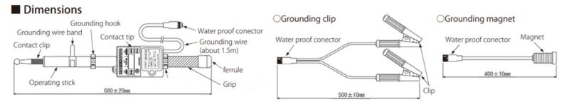 Kích thước máy dò điện áp cho đường ray đơn HVC-1.5N3M