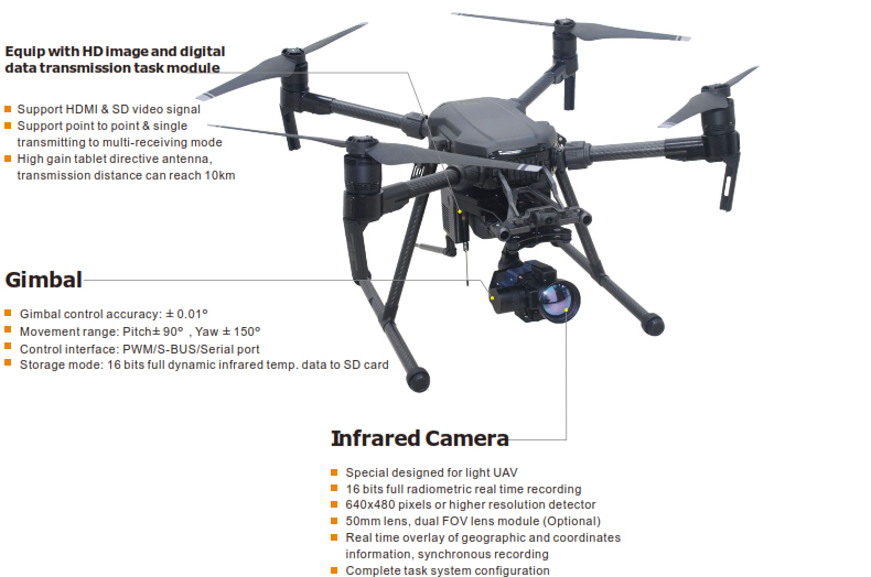 Hệ thống UAV tầm nhiệt UAV 640P