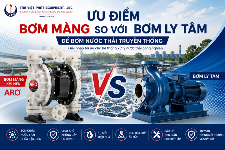 Ưu điểm bơm màng so với bơm ly tâm để bơm nước thải truyền thống